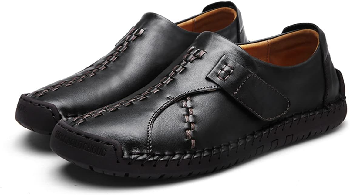 

Мужские кроссовки для ходьбы и вождения, слипоны, модные кожаные кеды, легкие, дышащие, повседневные лоферы Generic, черный