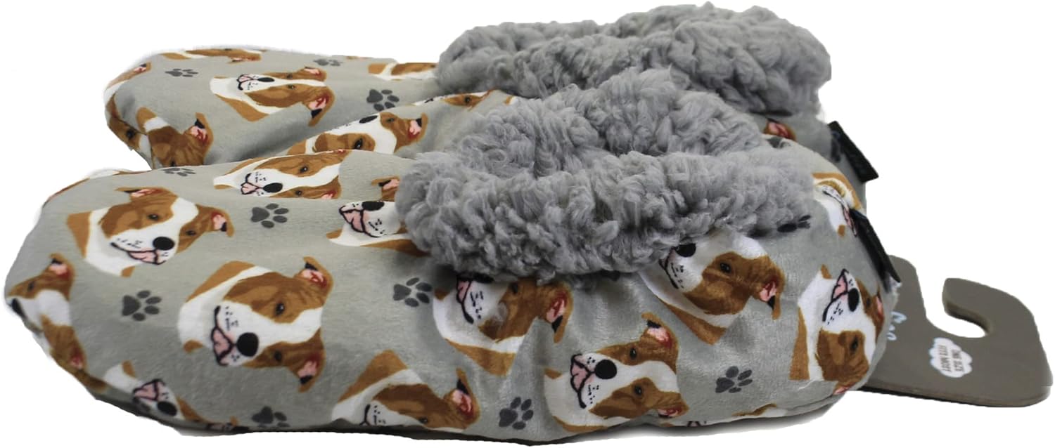 Тапочки Comfies - Уютные домашние тапочки с шерпой для женщин и мужчин - Домашняя обувь - Подарок любителям животных - Нескользящая подошва - Один размер подходит большинству - Унисекс, Pit Bull — фото 2