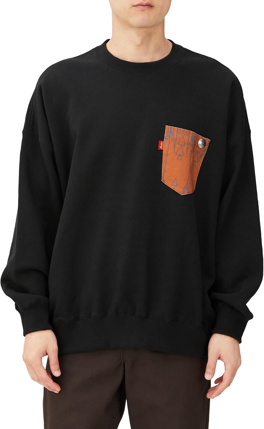 

Индийская толстовка, большая толстовка, оригинальный принт на кармане и кончо Indian, черный