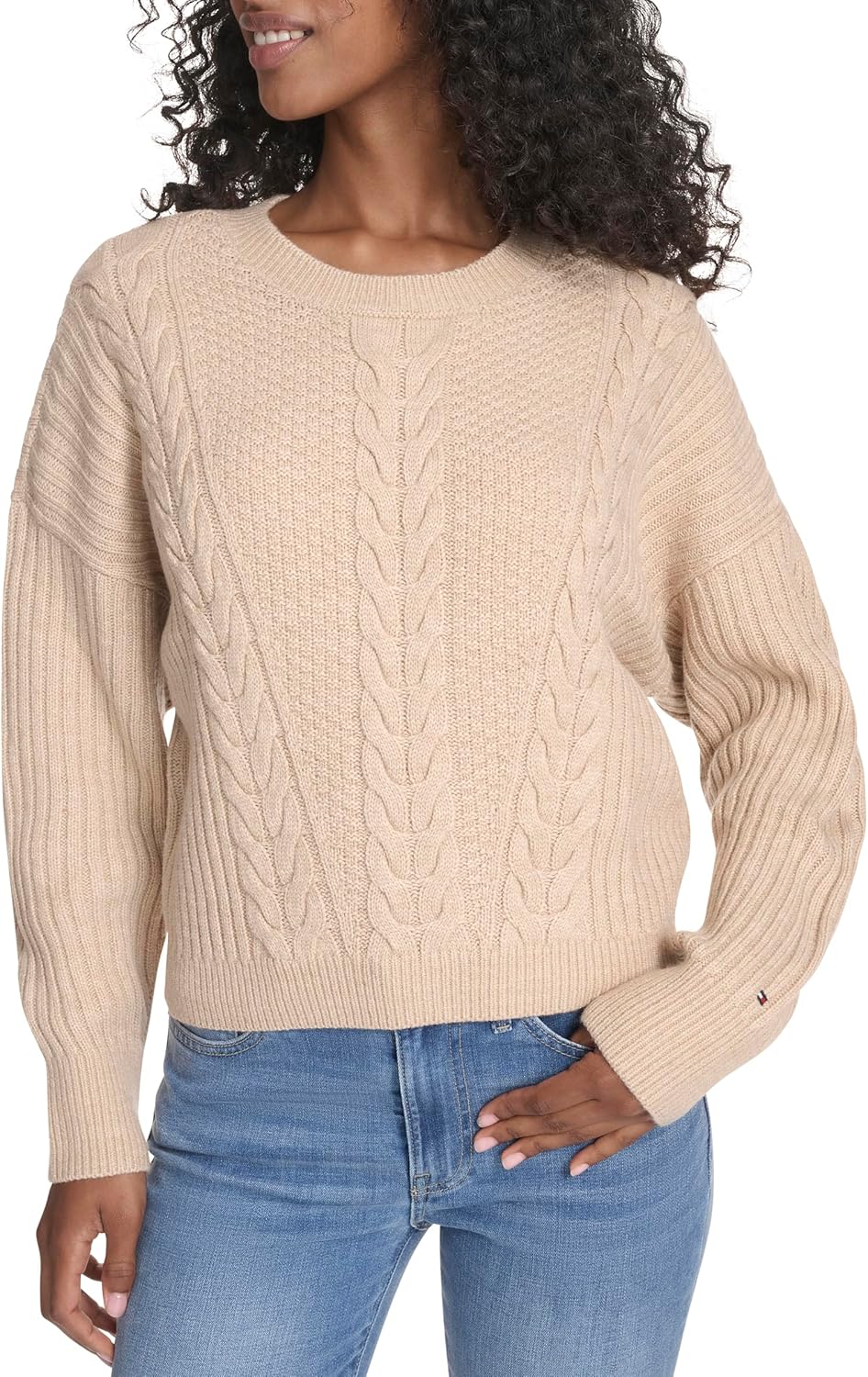 

Женский однотонный свитер Bobbi с круглым вырезом Tommy Hilfiger, Light Fawn