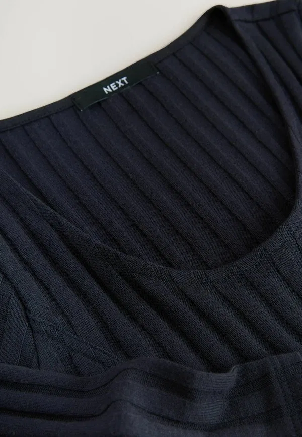 Мини-Платье-Сарафан с длинными рукавами и вырезом-лодочкой Next, Navy Blue — фото 2