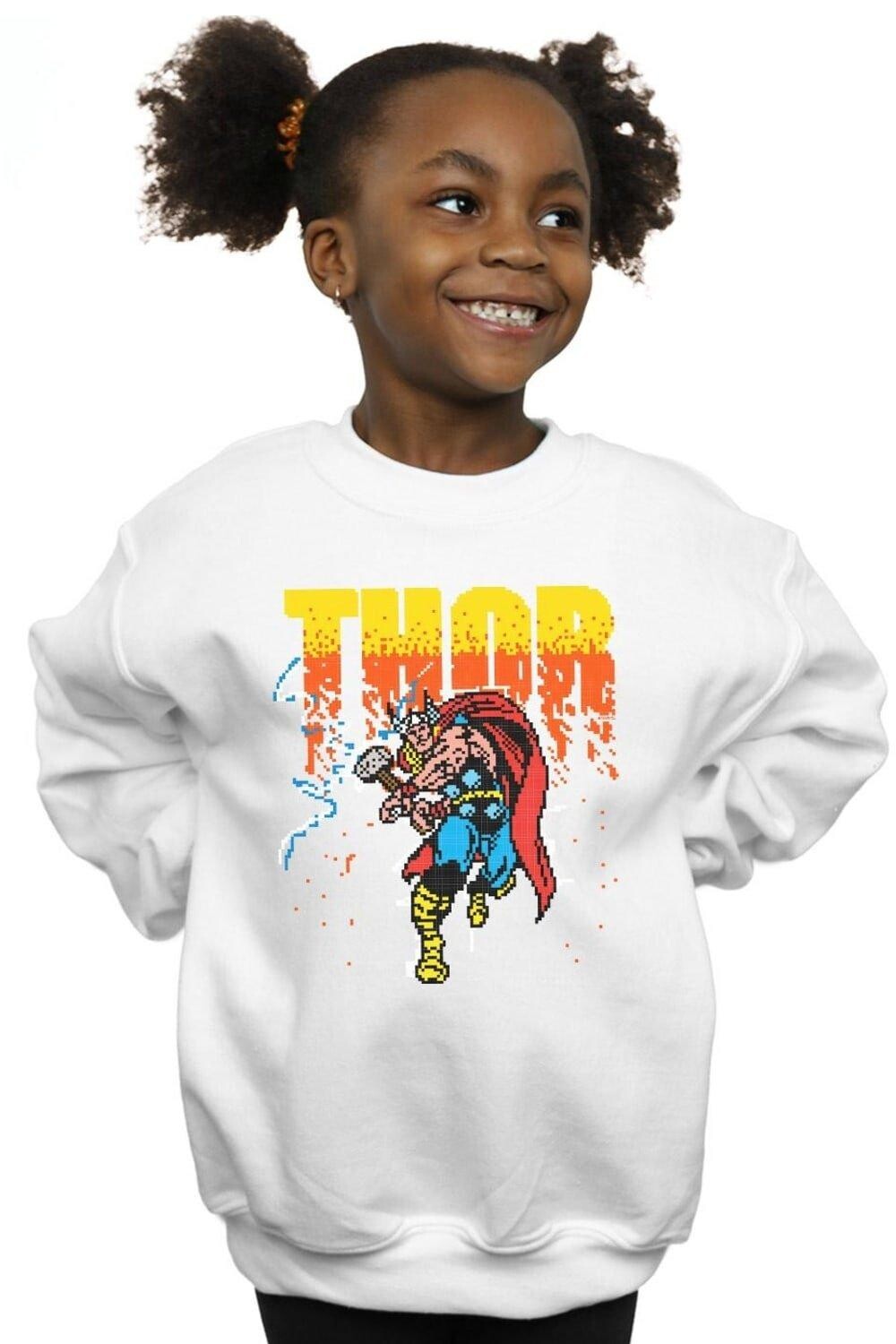 

Пиксельная толстовка Thor Marvel, белый