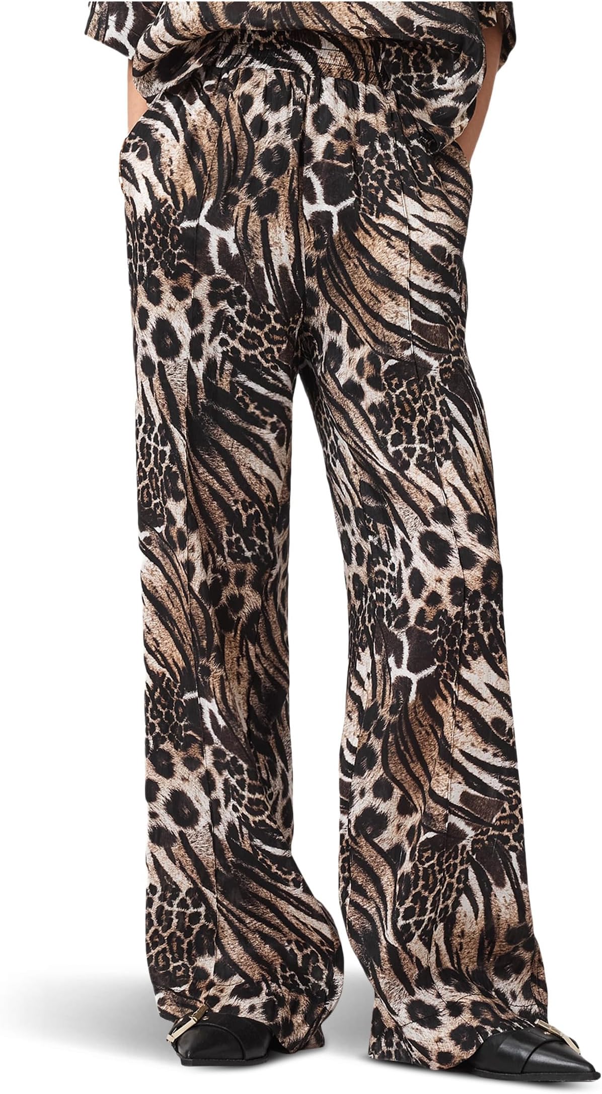 

Брюки AllSaints Charli Linen Trousers, цвет Trio Taupe Brown