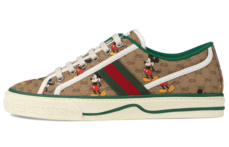 Женские кроссовки Gucci Tennis 1977, коричневый/зеленый