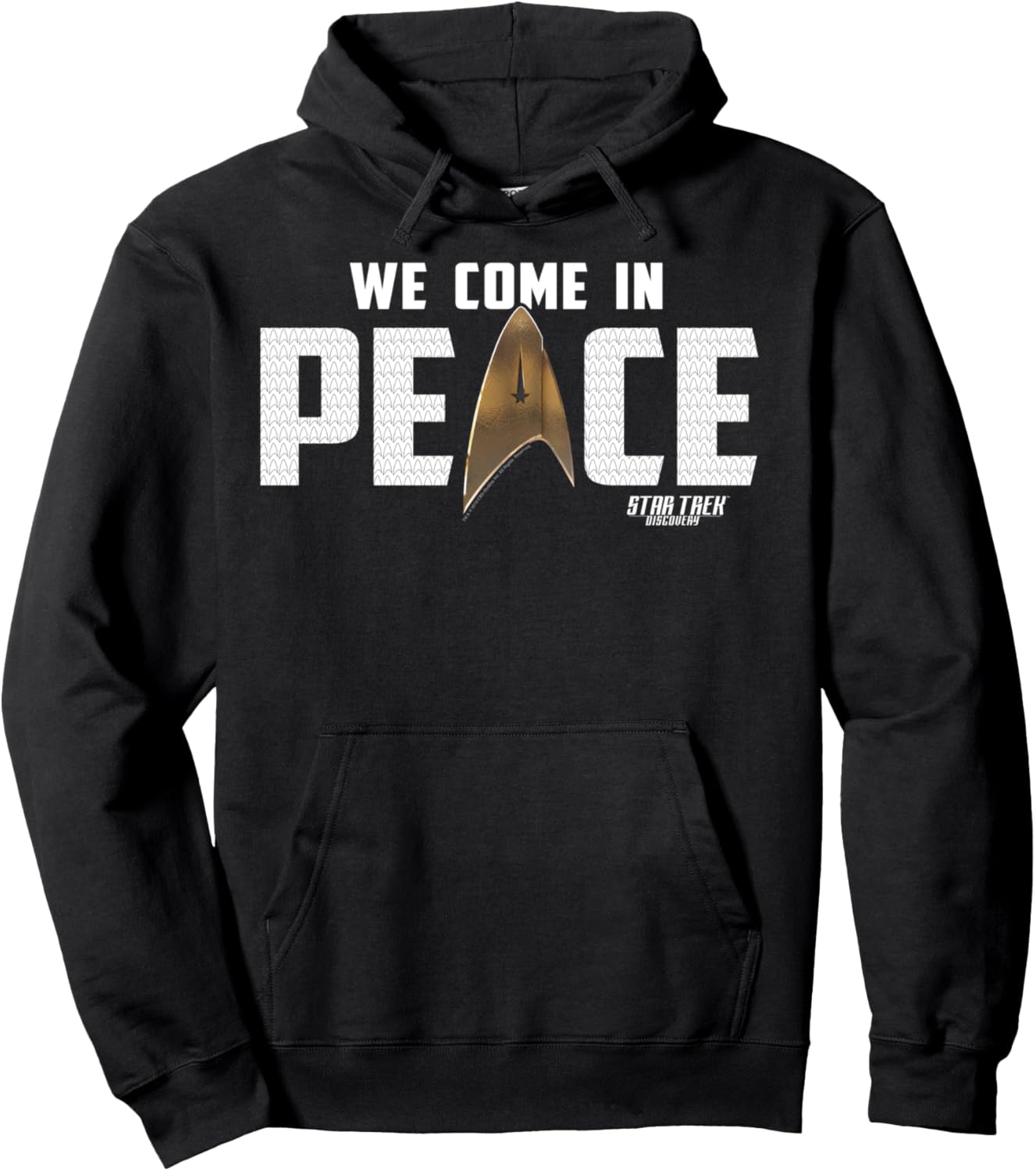 

Худи с логотипом Star Trek Discovery We Come In Peace, черное, Черный, Худи с логотипом Star Trek Discovery We Come In Peace, черное