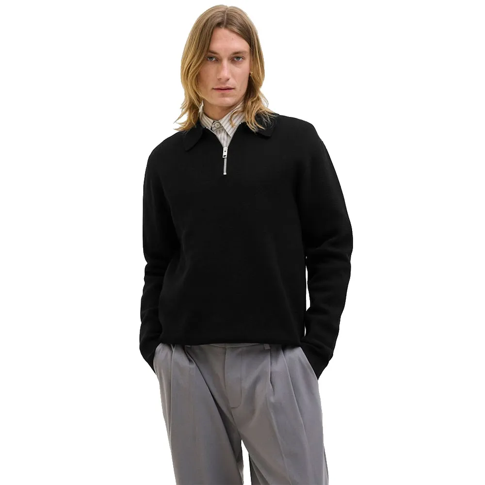 

Свитер Jack & Jones Milano Stitch с половинной молнией, черный