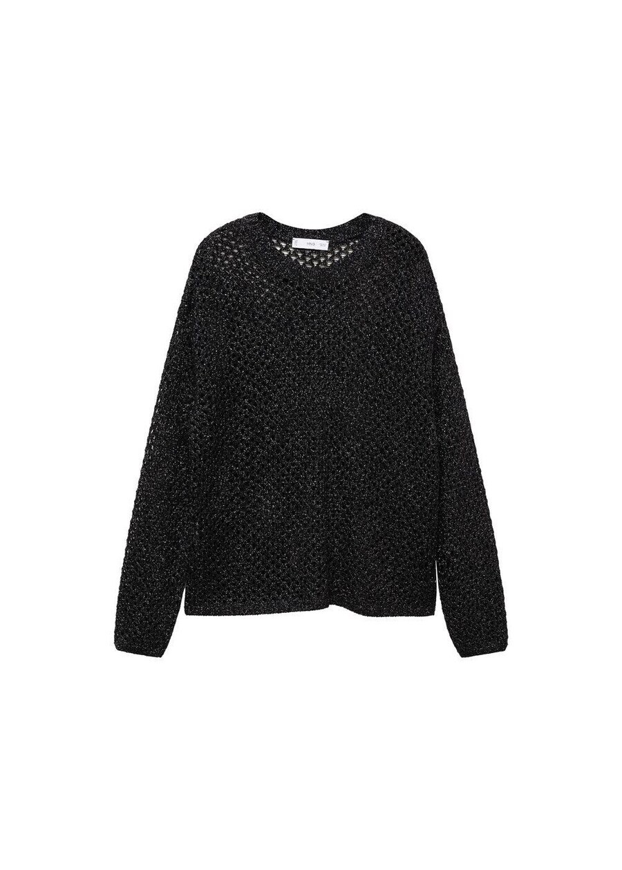 

Тонкий вязаный свитер MANGO Sweater Colmena, черный