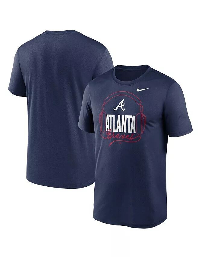 

Мужская темно-синяя футболка с наушниками Atlanta Braves Hometown Legend Performance Nike