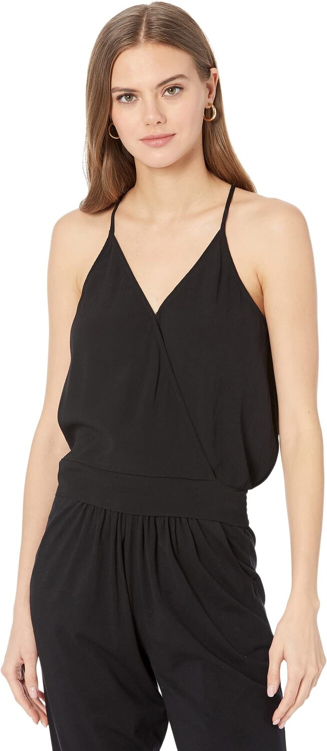 

Топ bobi Los Angeles T-Back Surplice Cami in Luxe Crepe, черный