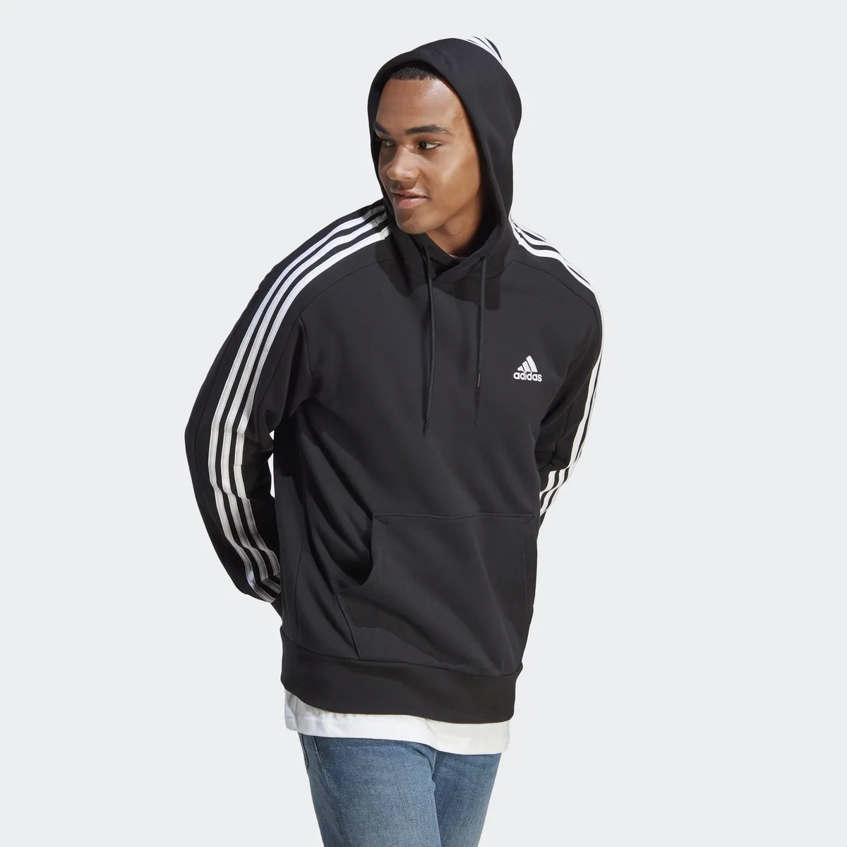 

Толстовка Adidas Sportswear с капюшоном "ESSENTIALS FRENCH TERRY 3-STRIPES HOODIE", белый