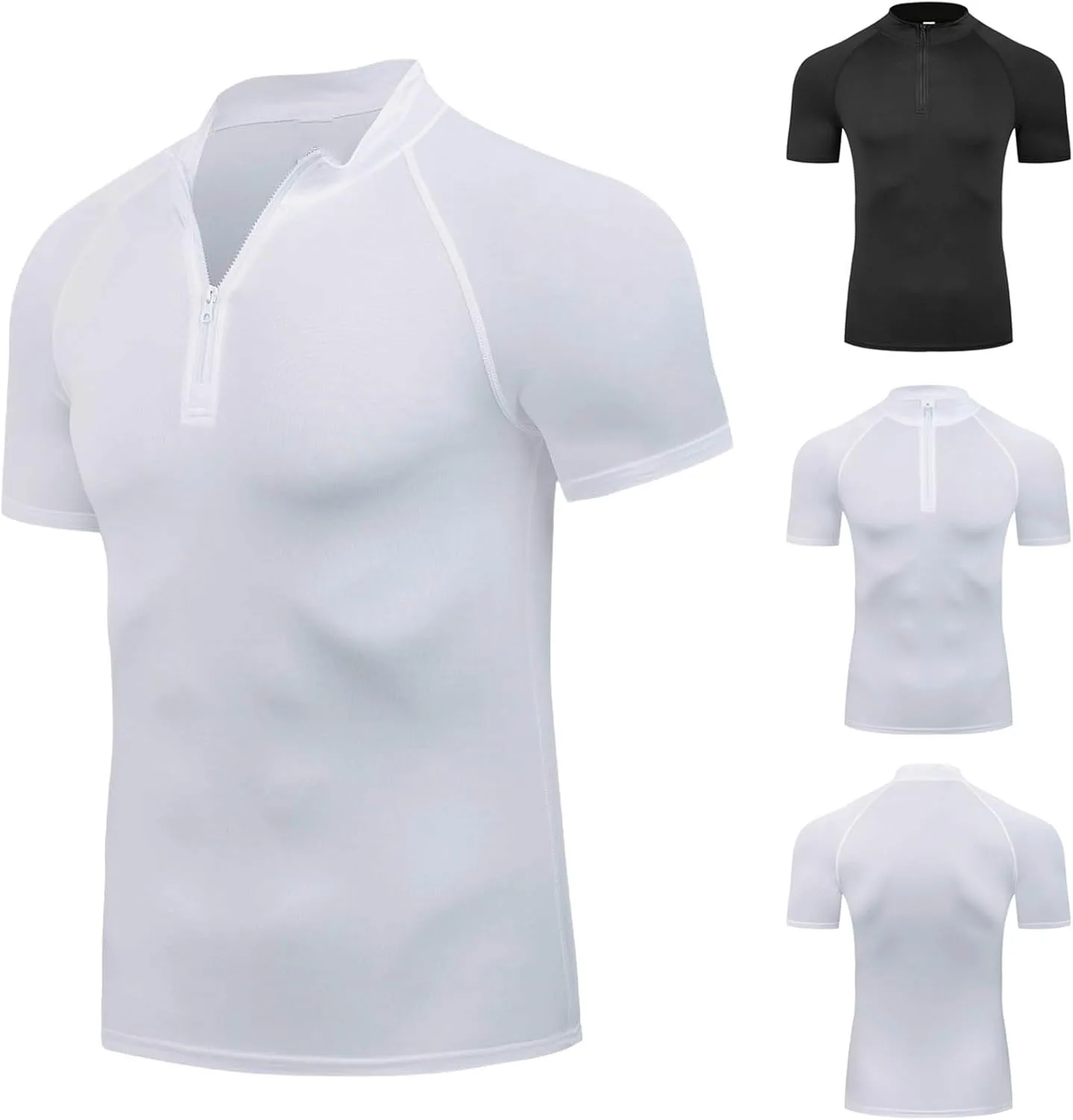 

Мужская футболка поло с коротким рукавом и 1/4 молнией Lmdudan