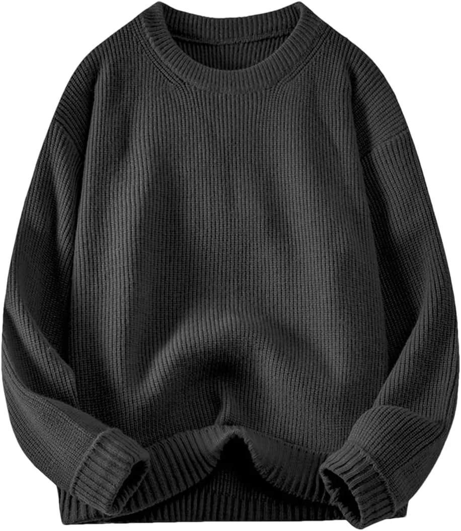 

Мужской свитер с круглым вырезом, утепленный, приталенный