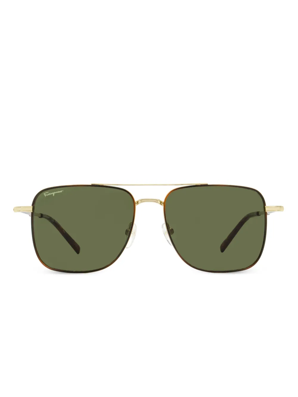 

Солнцезащитные очки в квадратной оправе Ferragamo Eyewear, золотой