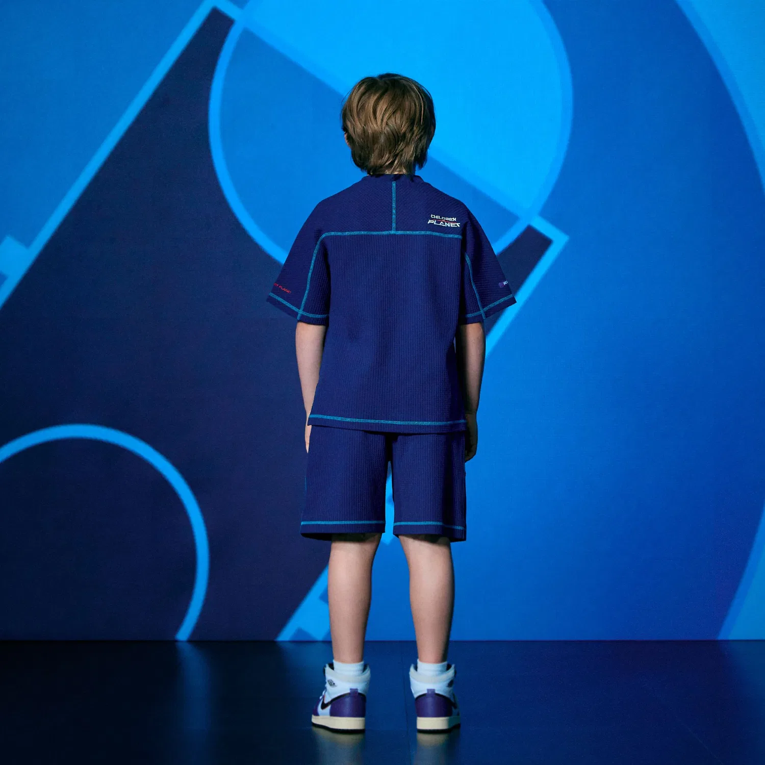 Детская футболка Croffle Uniform с короткими рукавами Children Of Planet, синяя — фото 4