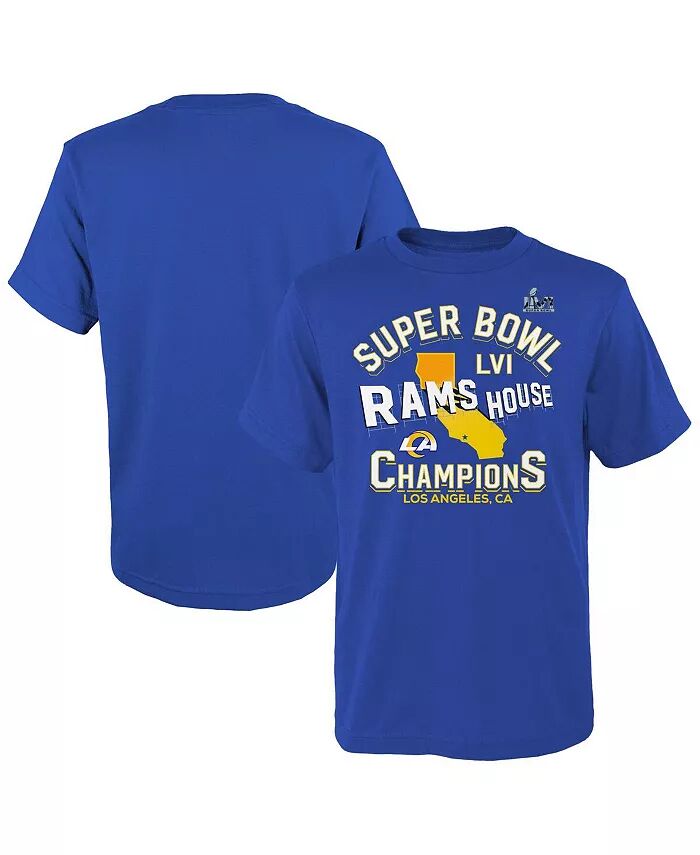 

Футболка Big Girls Royal Los Angeles Rams Super Bowl LVI Champions Hard Count Hometown Fanatics