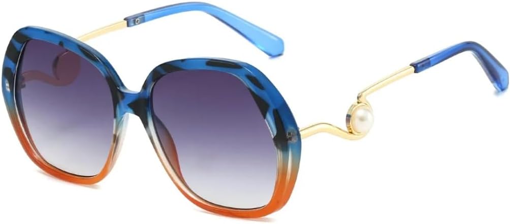 

Роскошные женские солнцезащитные очки с леопардовым градиентом и овальной формой, мужские очки с нерегулярным геометрическим рисунком, защита от УФ-излучения UV400 TVTBBVV, Blue Orange