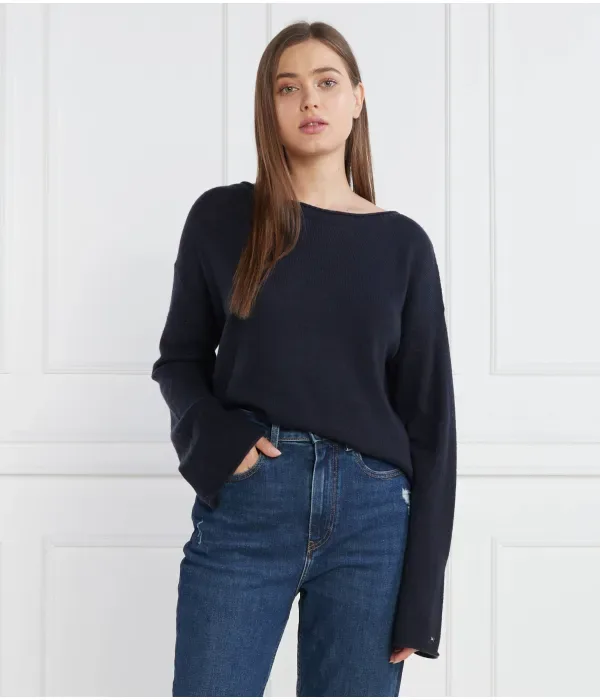 Шерстяной свитер BOAT-NK relaxed fit Tommy Hilfiger, темно-синий — фото 3