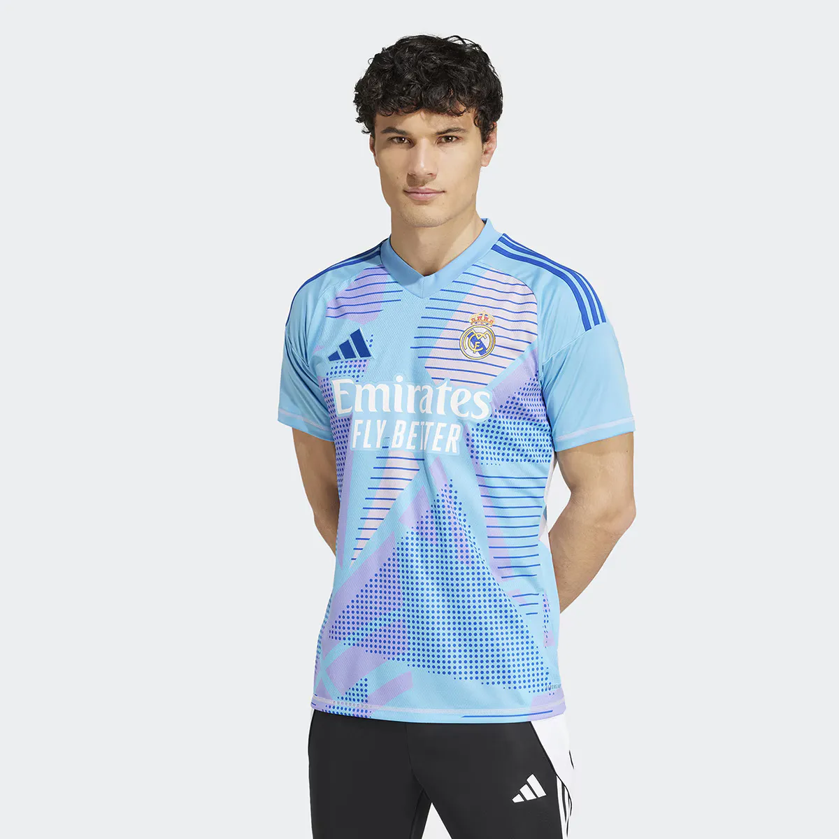 

Мужская вратарская футболка 1-й комплект Реал Мадрид CF 2024-2025 Adidas, синий