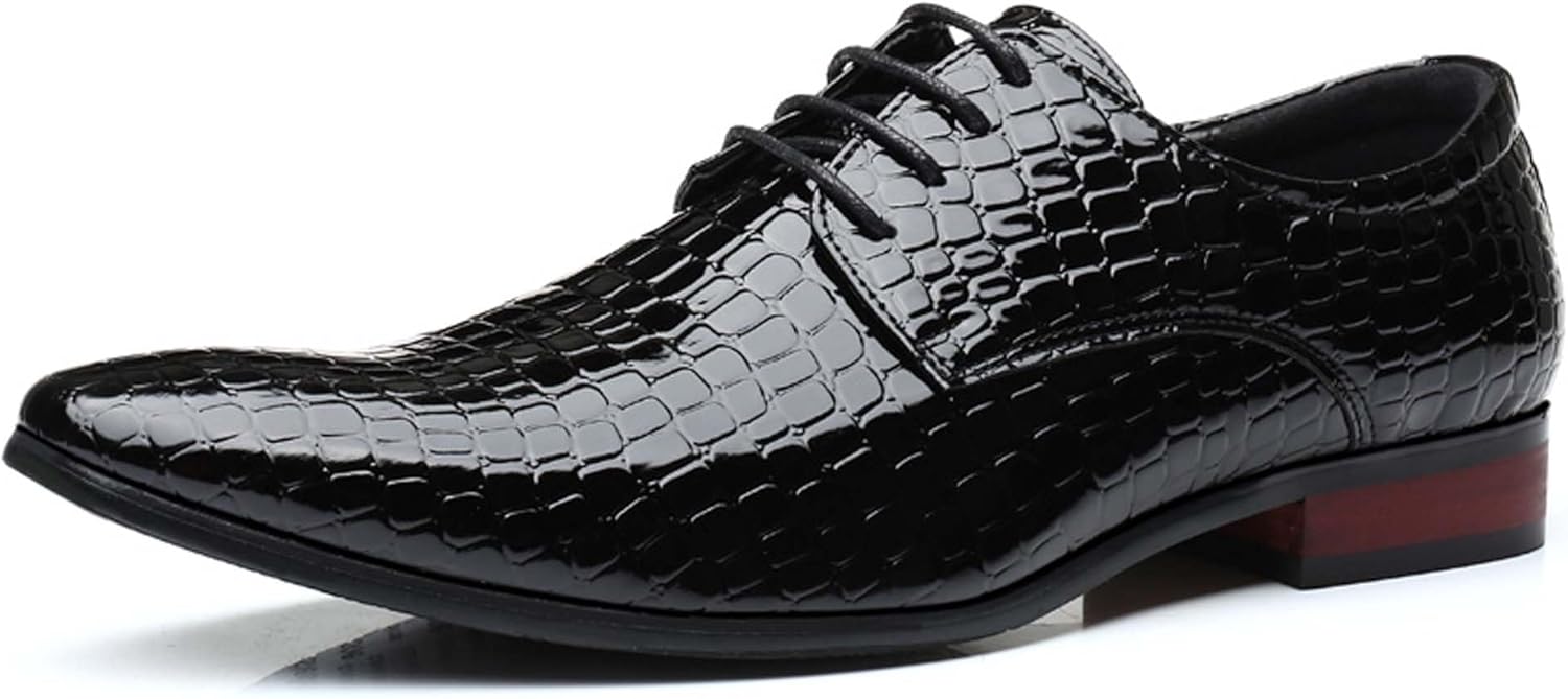 

Мужские оксфорды Классические туфли с шнуровкой для деловой повседневной носки Формальные туфли с антискользящей подошвой Удобная обувь для ходьбы Офисная форма Банкет Свадьбы Костюмы Платья Generic, черный