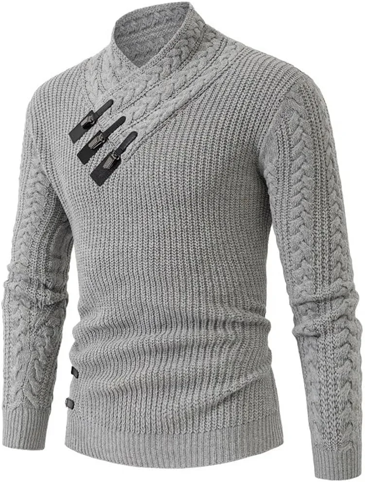 

Ретро свитер с узлом мужской осень-зима полувысокий воротник slim pullover CGTENBS