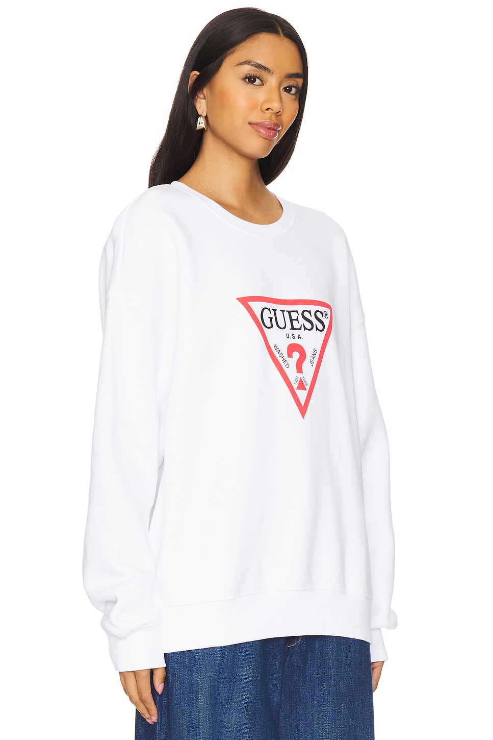 

Легендарная толстовка с треугольным узором Guess Jeans, белый