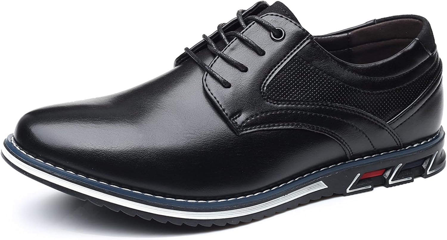 

Мужские кожаные туфли на шнуровке, повседневные деловые оксфорды и дерби, туфли, удобная ортопедическая обувь для ходьбы Kctrfsj, черный