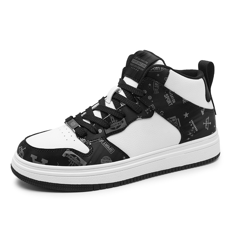 

TONYBEAR Средние скейтерские кроссовки мужские нескользящие бело-черные, цвет White Black