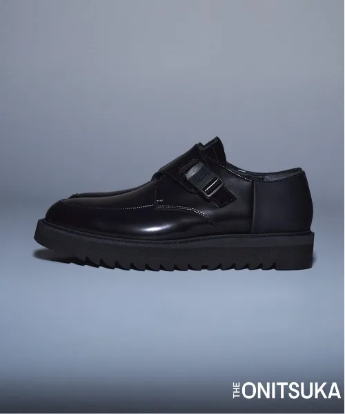 Кожаные одноременные туфли monk strap THE ONITSUKA MONK-S черные