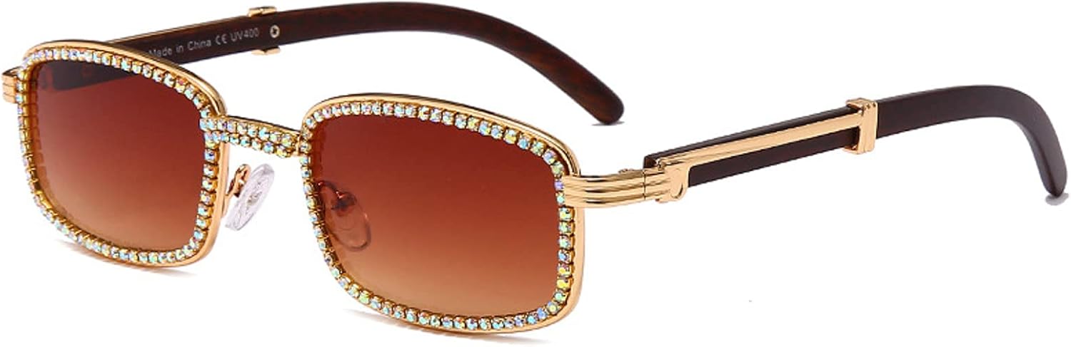 

Модные прямоугольные солнцезащитные очки для женщин, стильные солнцезащитные очки с кристаллами, блестящие очки с бриллиантами, роскошные очки со стразами, защита от ультрафиолета UV400 mincl, Brown