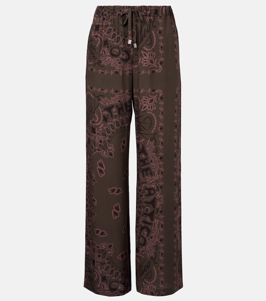 

Широкие брюки с низкой посадкой Printed The Attico, Military Green