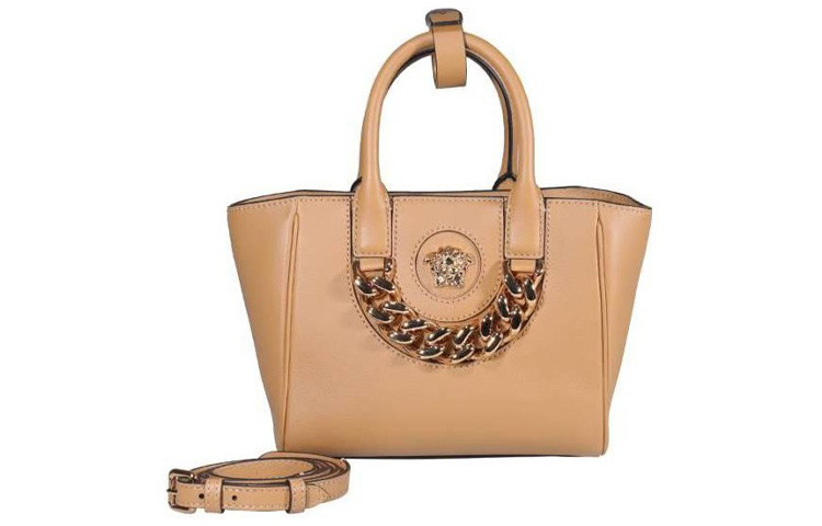 

VERSACE Сумка-шоппер La Medusa из телячьей кожи, сумка-шоппер через плечо, женская, небольшого размера, коричневого цвета
