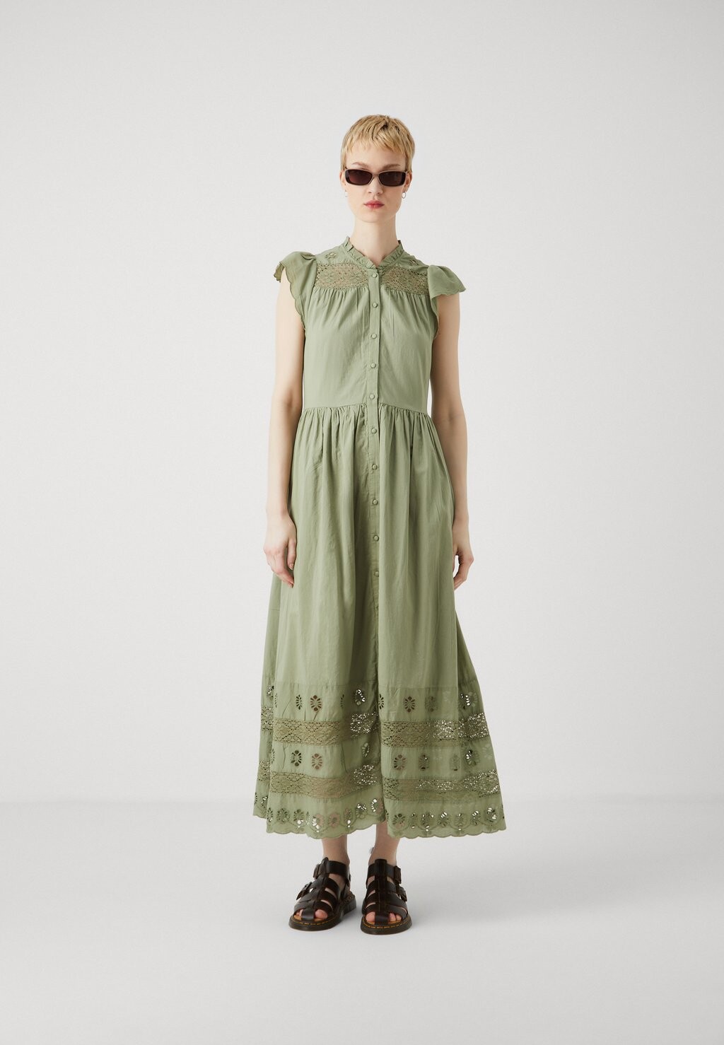 

Длинное платье Yasolivia YAS Tall, маслянисто-зелёное