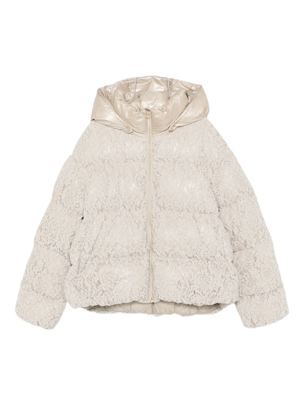 

Стеганая куртка с кружевом и капюшоном Herno Kids, нейтральный