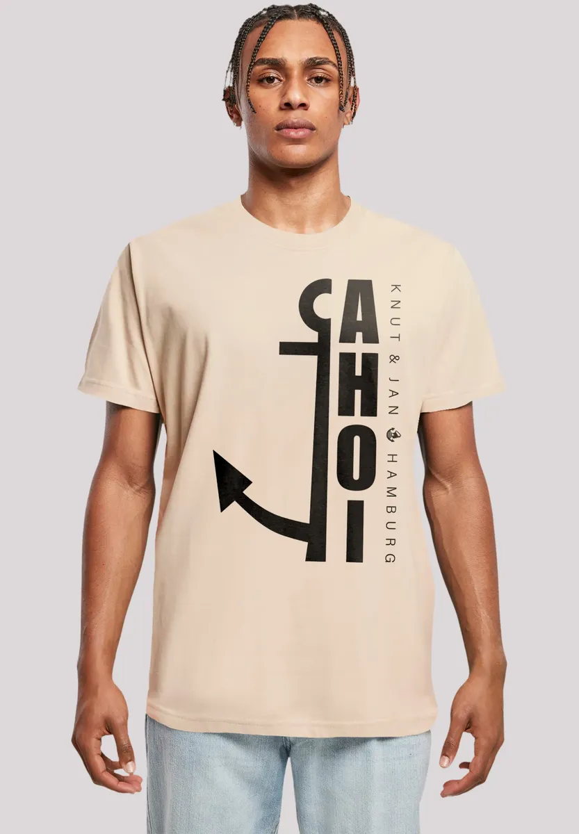 

F4NT4STIC Футболка "Ahoi Anker Crop Knut & Jan Hamburg", принт, цвет Sand
