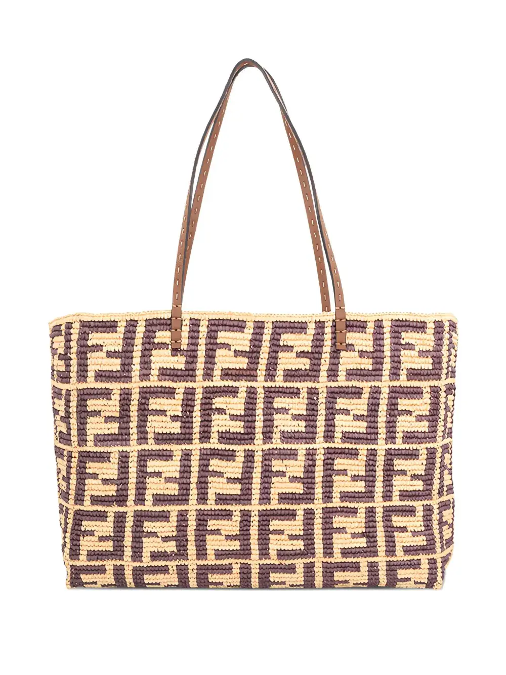 

Большая вязаная сумка-тоут Fendi, нейтральный