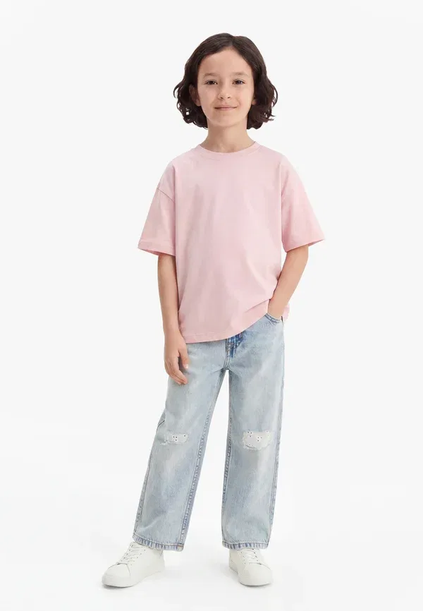 Джинсы свободного кроя с люверсами Abercrombie & Fitch, синие