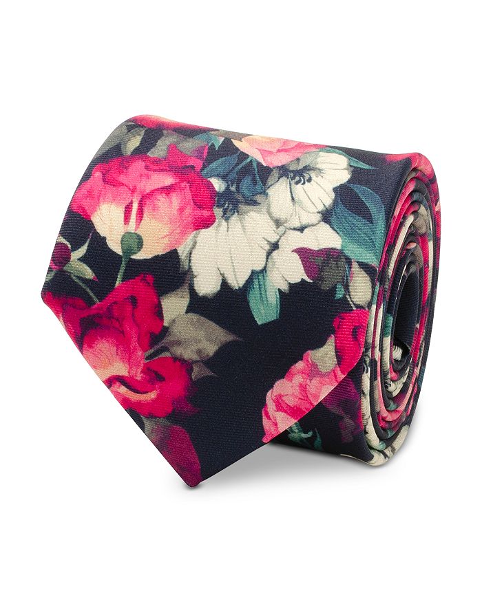 

Галстук из темно-синего шелка с цветочным рисунком Cufflinks Inc, мультиколор