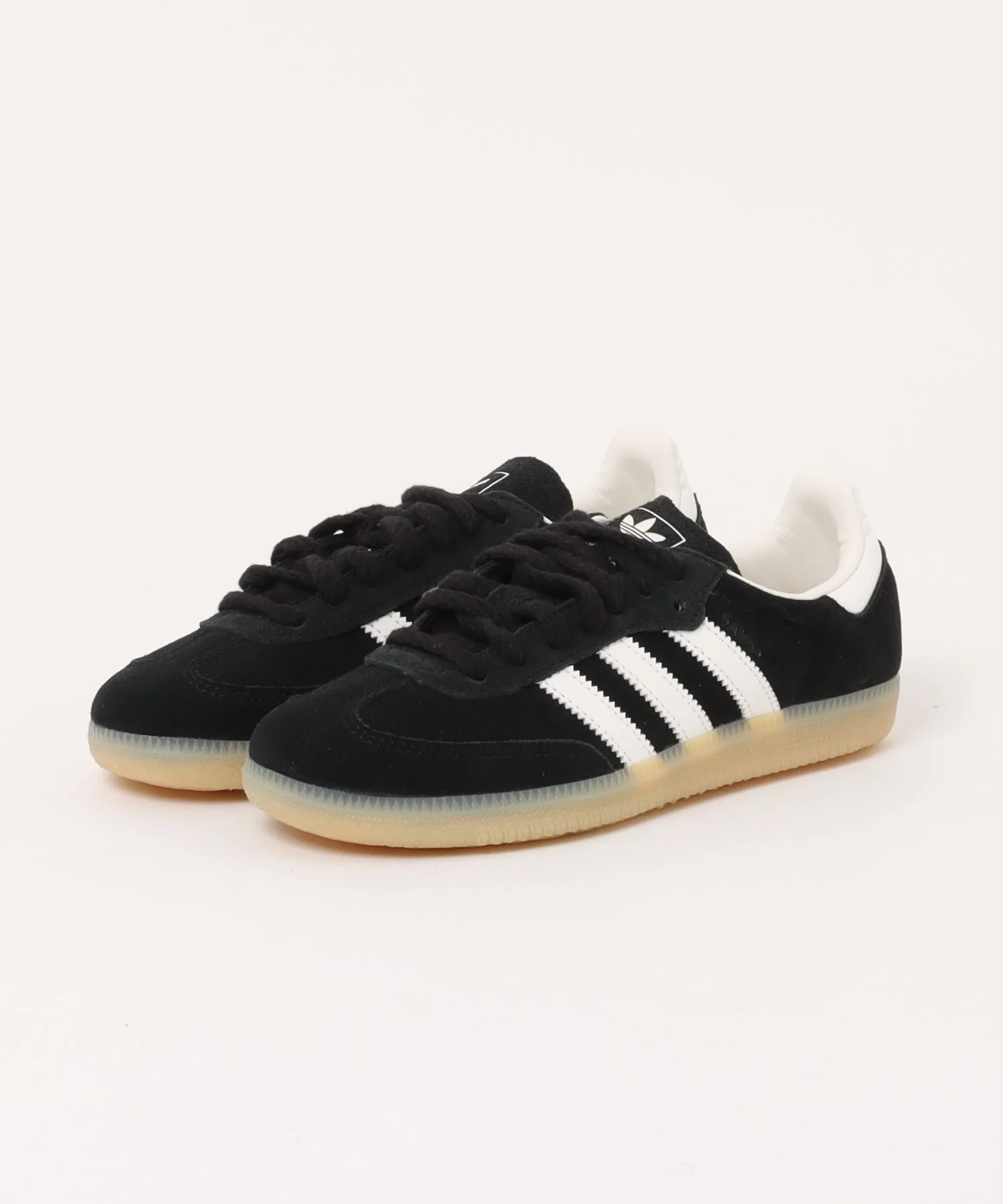 Мужские кроссовки из натуральной кожи Adidas Samba OG чёрные