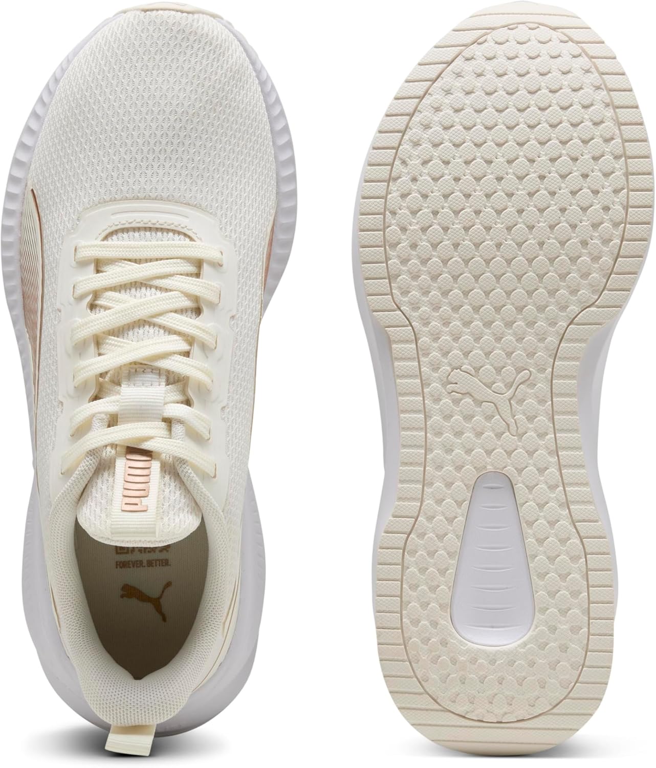 Кроссовки PUMA Unisex-Adult Flyer Lite 3, белый/золотой — фото 4