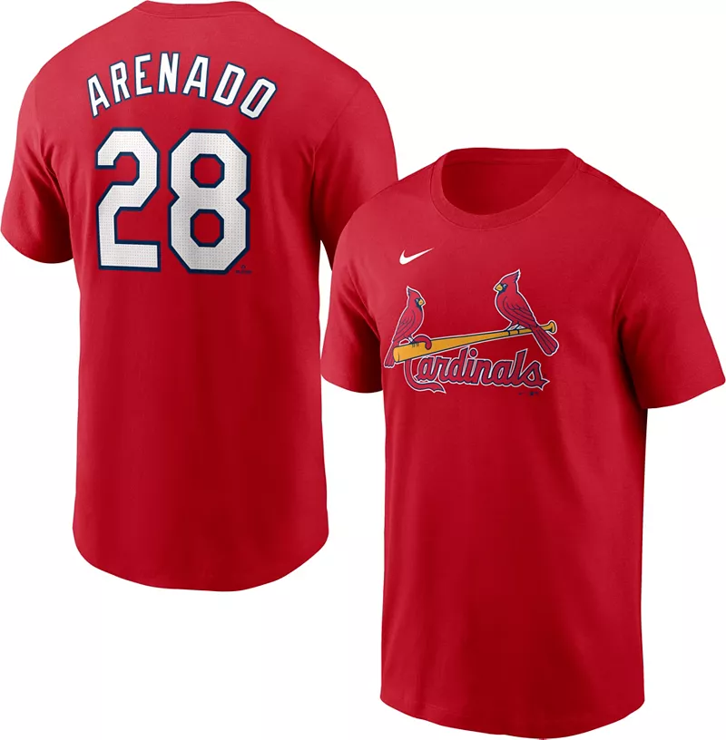 

Мужская красная футболка Nike St. Louis Cardinals Nolan Arenado #28