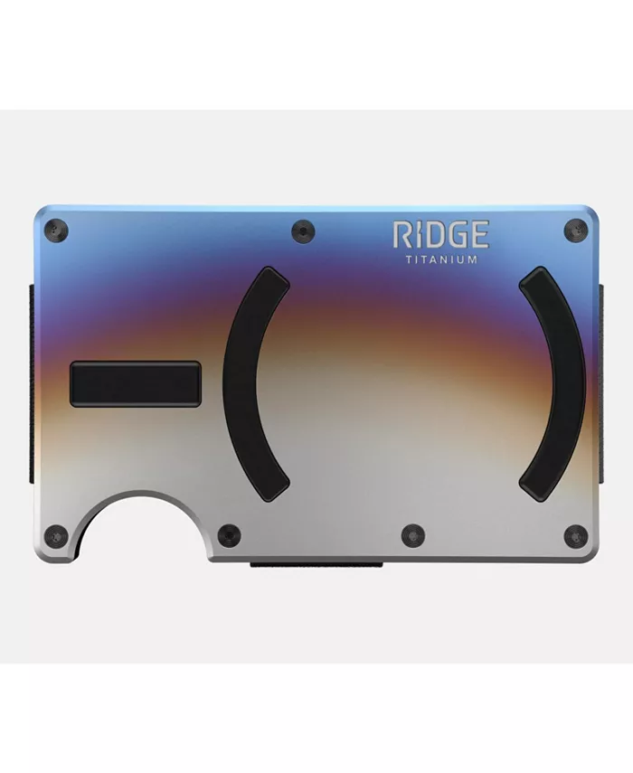 

Мужской кошелек RIDGE WALLET FOR MAGSAFE - выжженный титан - ремешок для купюр The Ridge, серебро