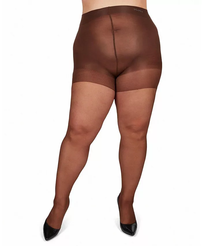 

Колготки большого размера Curvy Sheer с шелковистым верхом MM-2240 MeMoi, коричневый
