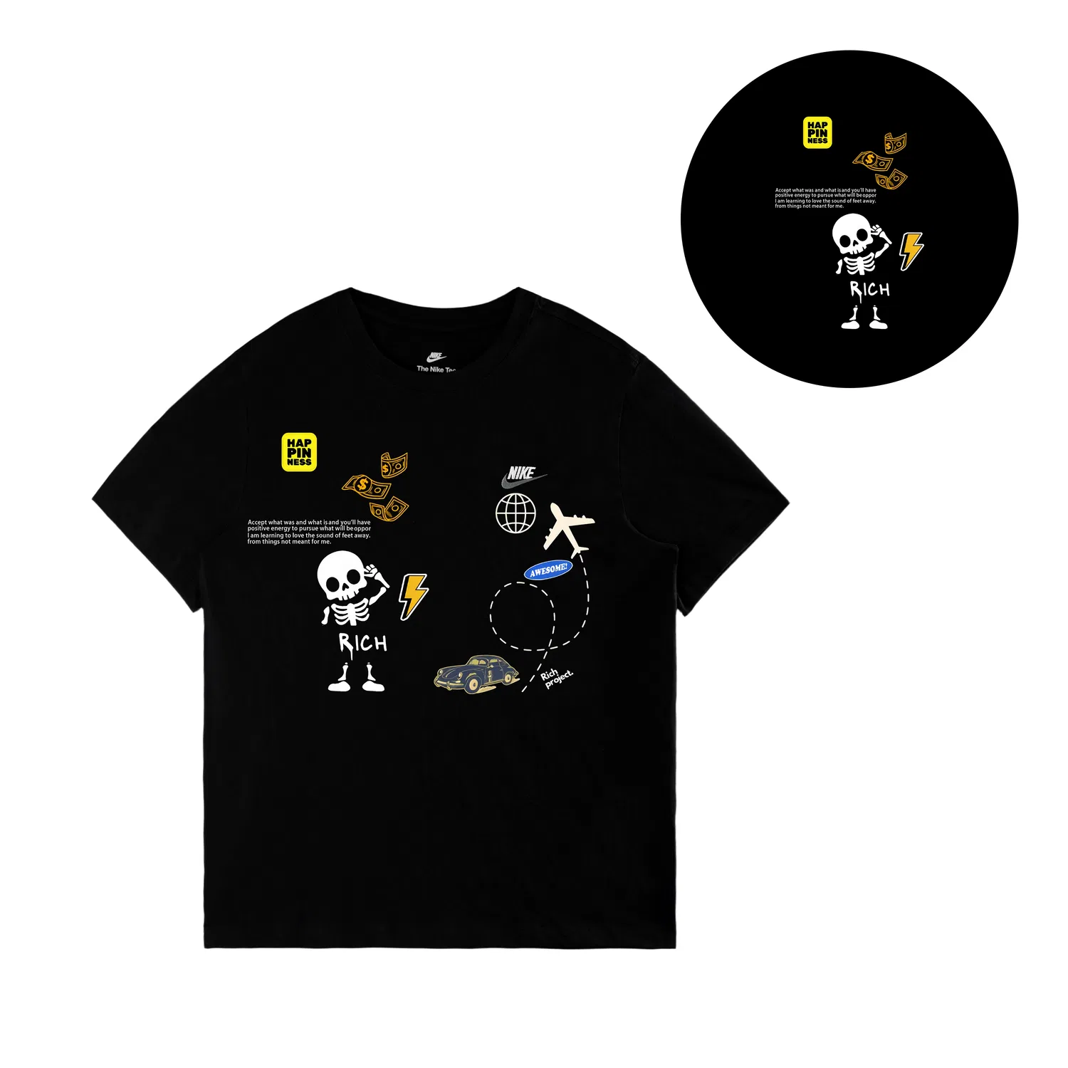 Футболка Sportswear Club мужская Nike, Black/White/Dark Gray — фото 3