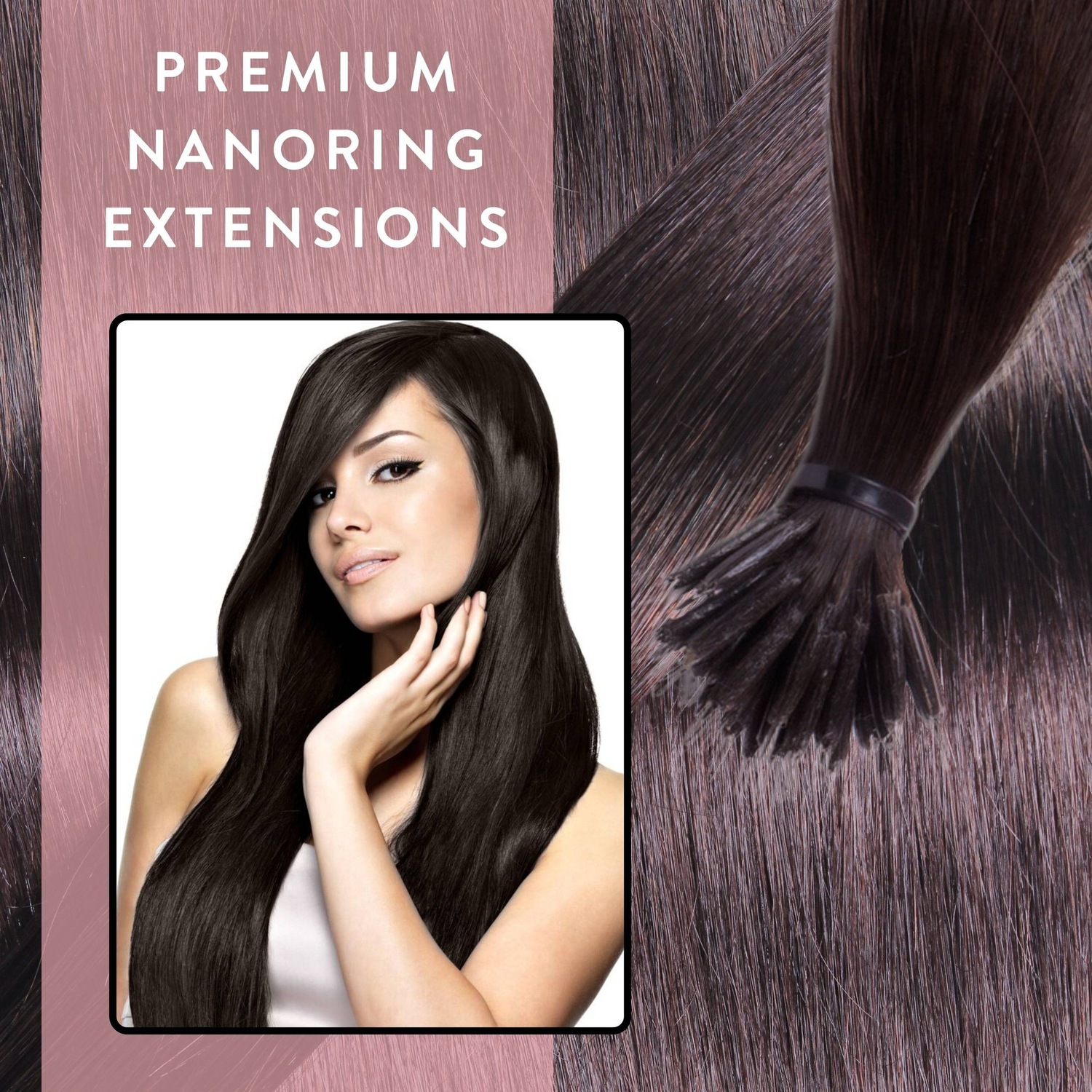 Накладные волосы nanoring extensions premium echthaar #5/0 hellbraun 0,8g Hair2Heart, 60cm, количество 25 шт. — фото 2