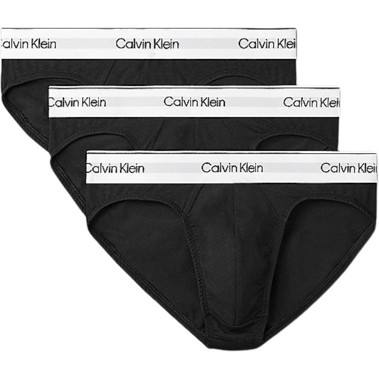 

Трусы с логотипом на поясе, упаковка из трёх штук Calvin Klein, черный