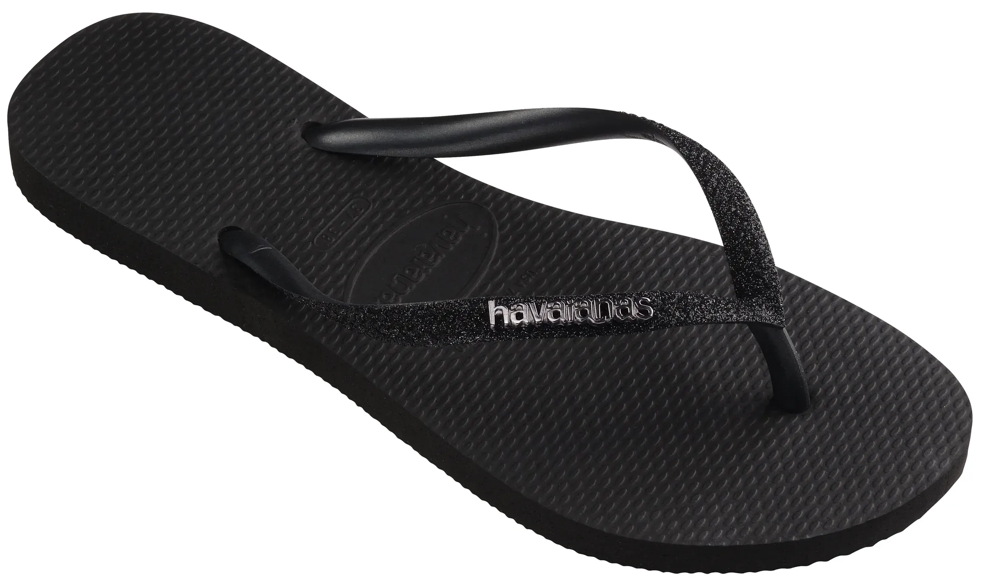 

Шлепанцы Havaianas "SLIM GLITTER 2", летняя обувь, тапочки, туфли для бассейна с блестящими деталями, черный