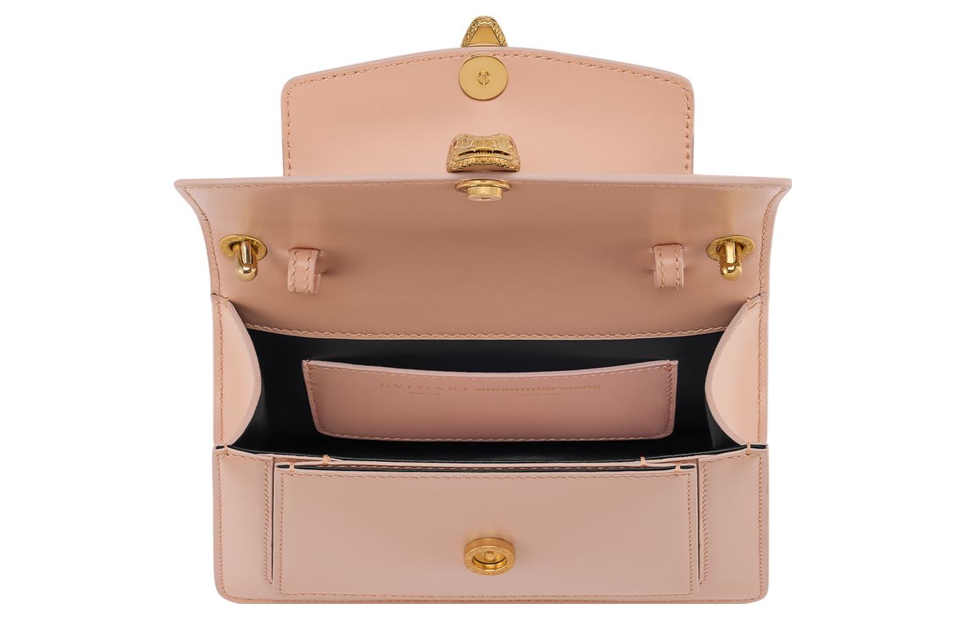 BVLGARI Alexander Wang Collaboration Smooth Calfskin Chain Bag, Shoulder Bag, Crossbody Bag, Fanny Pack Women's Pink — фото 4