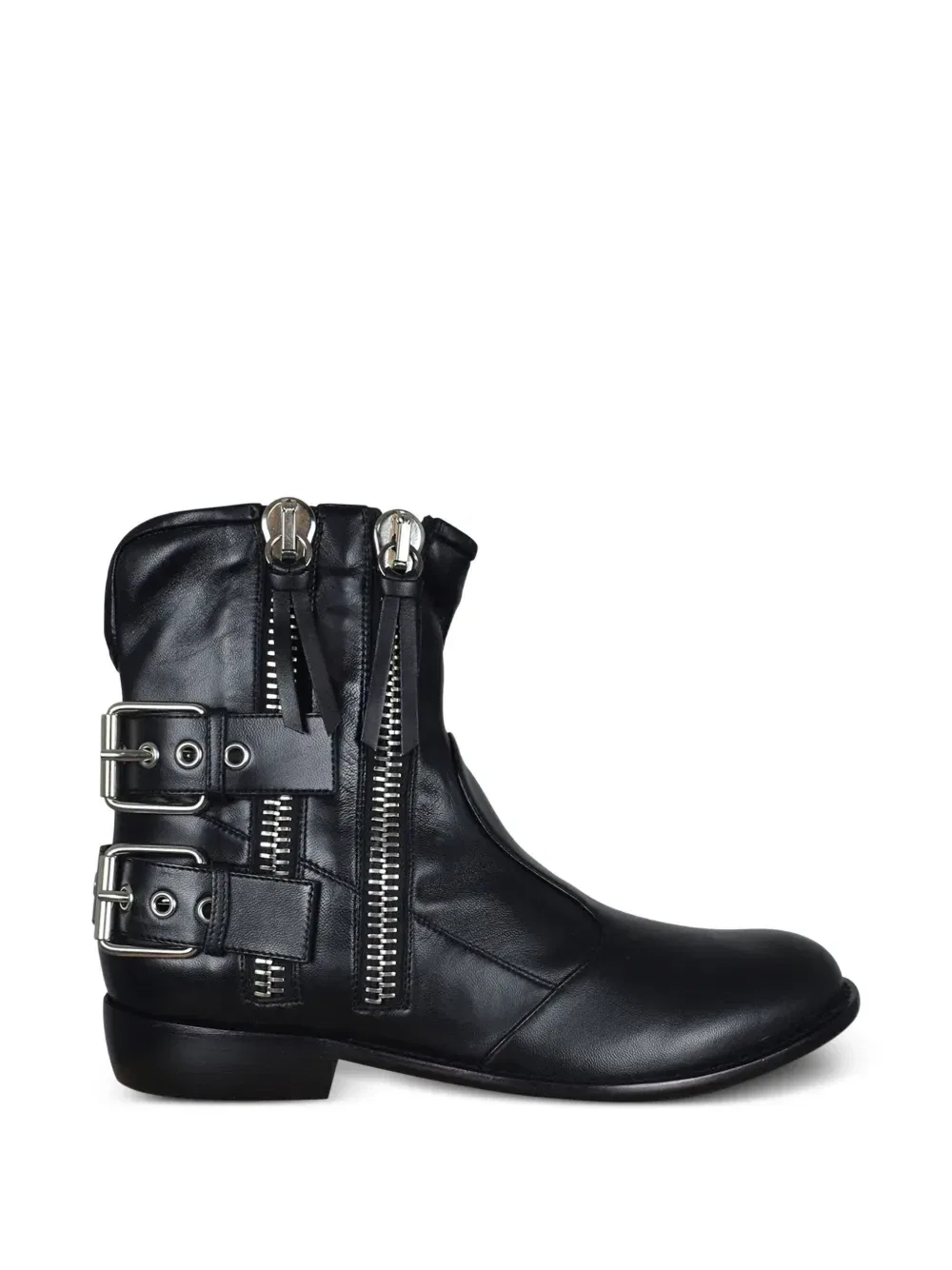 Ботинки на молнии с пряжками Giuseppe Zanotti, черный