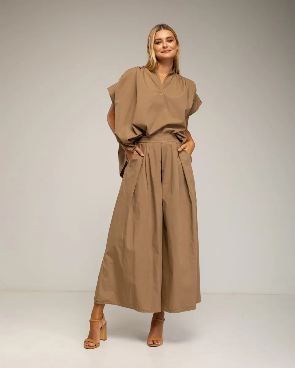 

Женские брюки-палаццо с карманами Tantra, светло-коричневый