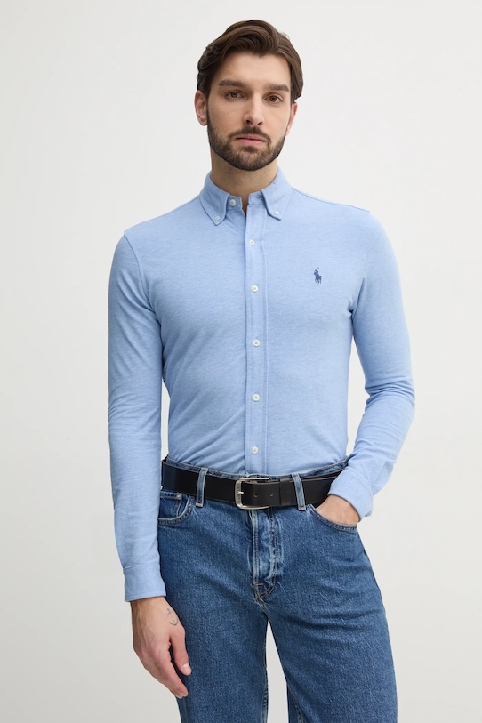 

Хлопковая рубашка Polo Ralph Lauren, синий